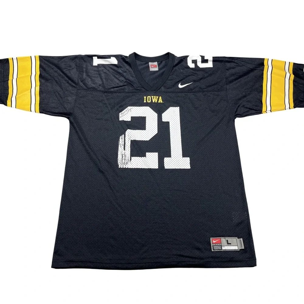 Iowa Hawkeyes Jersey Mens Large Black NCAA Football Nike Team Authentic 21